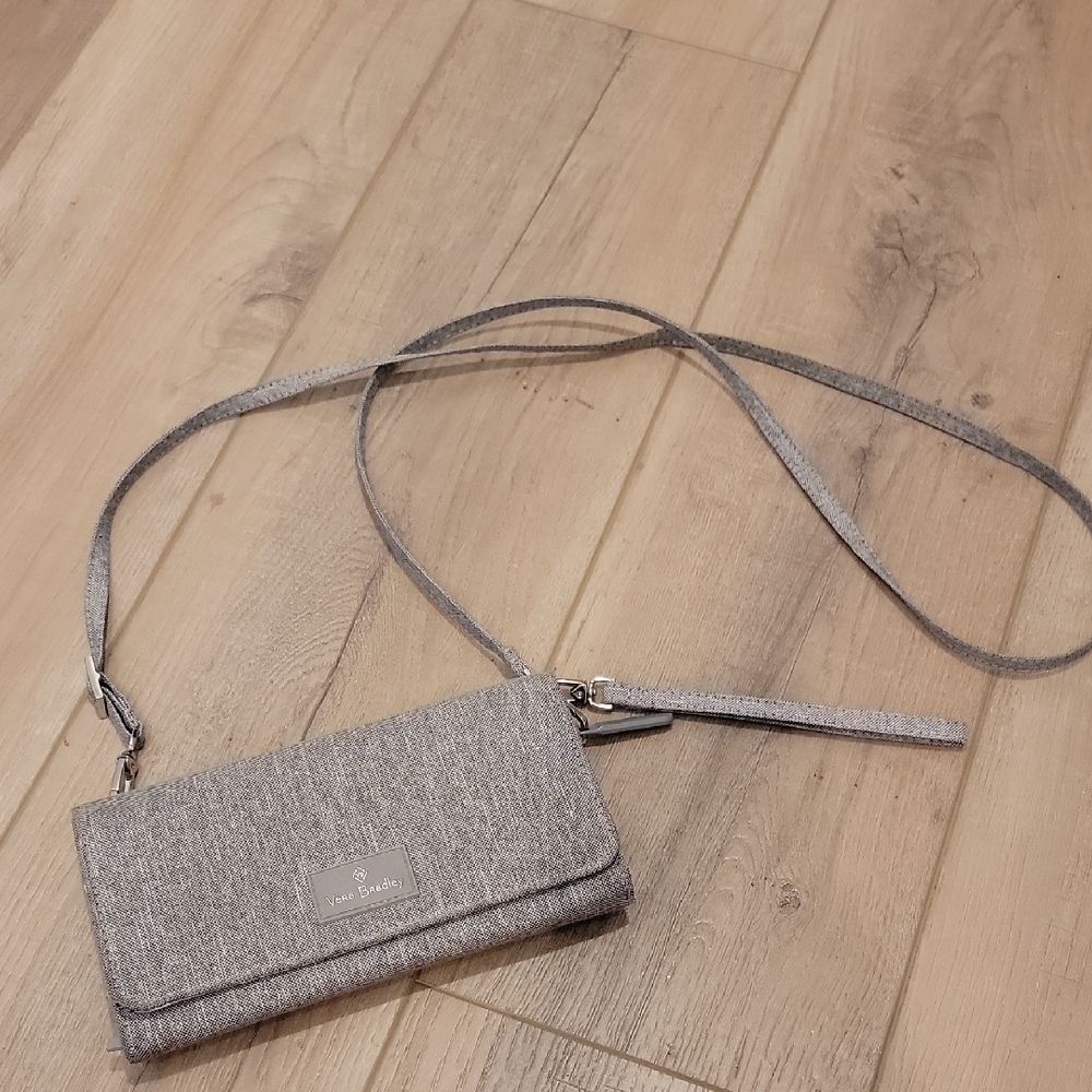 Vera Bradley Gray Crossbody Wallet Bag